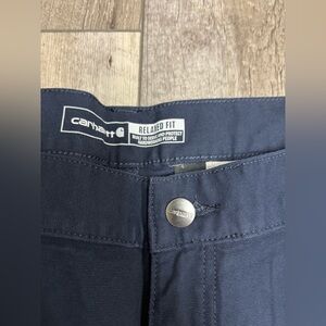 Carhartt rugged flex Relaxed Fit Navy canvas cargo work Pants 38x34